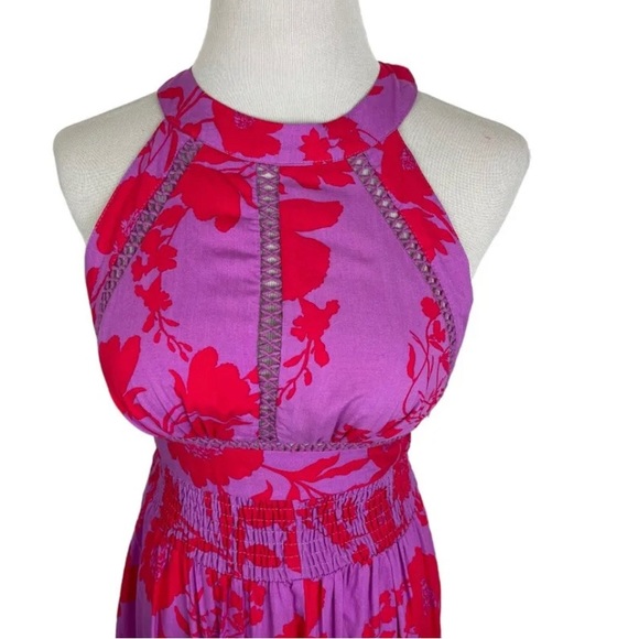Abel The Label Charlotte Maxi Dress Lilac/Red Anthropologie revolve - Picture 4 of 13